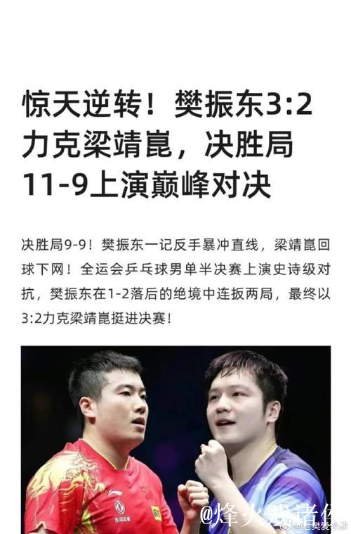 樊振东险胜梁靖崑 上海男团力克河北晋级半决赛 樊振东险胜梁靖崑 上海男团力克河北晋级半决赛